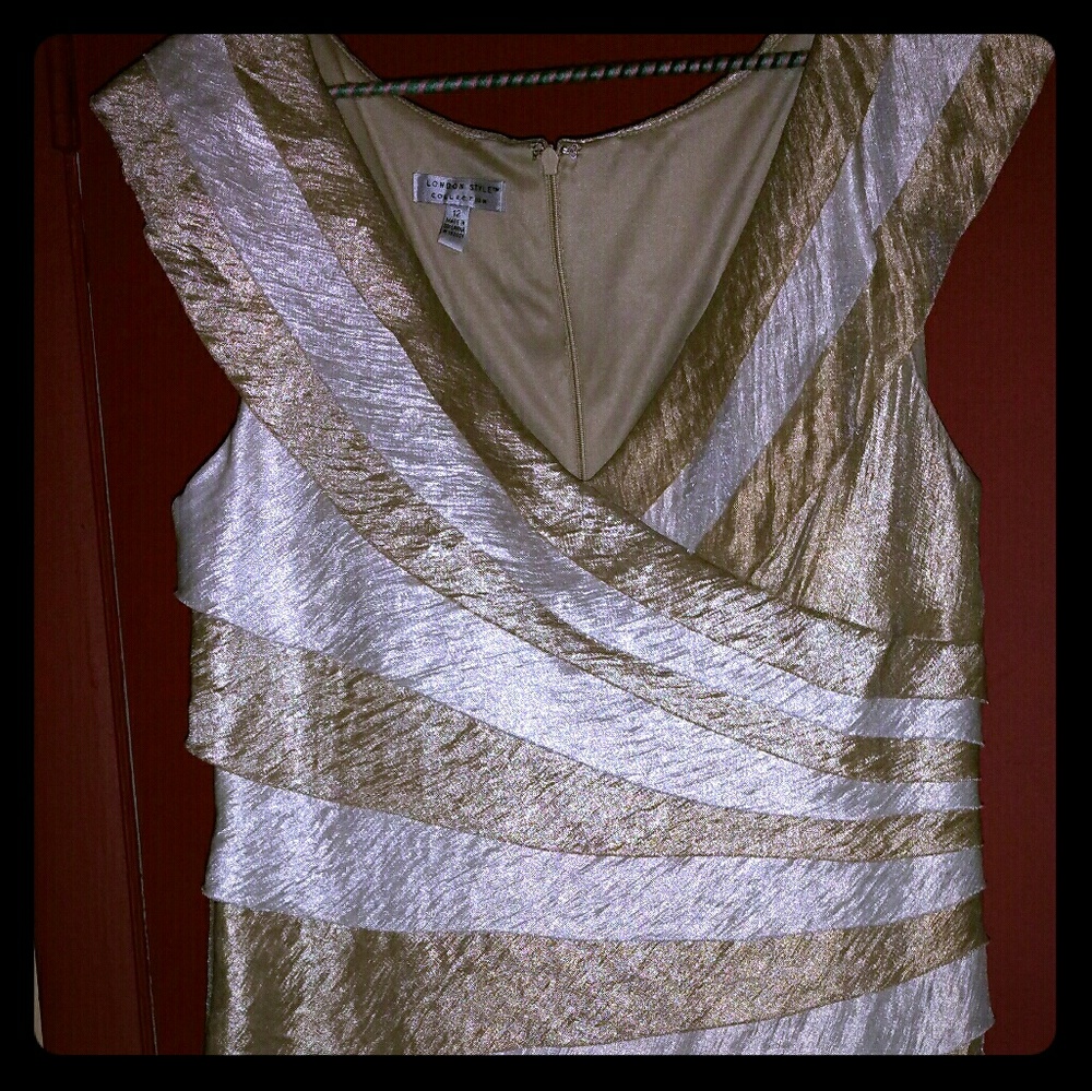 Shimmering Gold & Cream Formal Dress